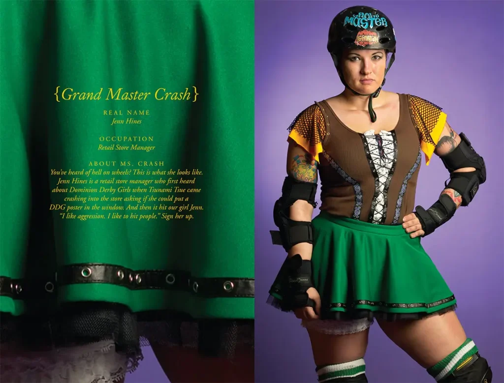 Glen McClure's portrait of Grand Master Crash, one of the Dominion Derby Girls